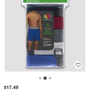 MENS FRUIT OF THE LOOM KNIT BOXERS 5PACK / L 36-38